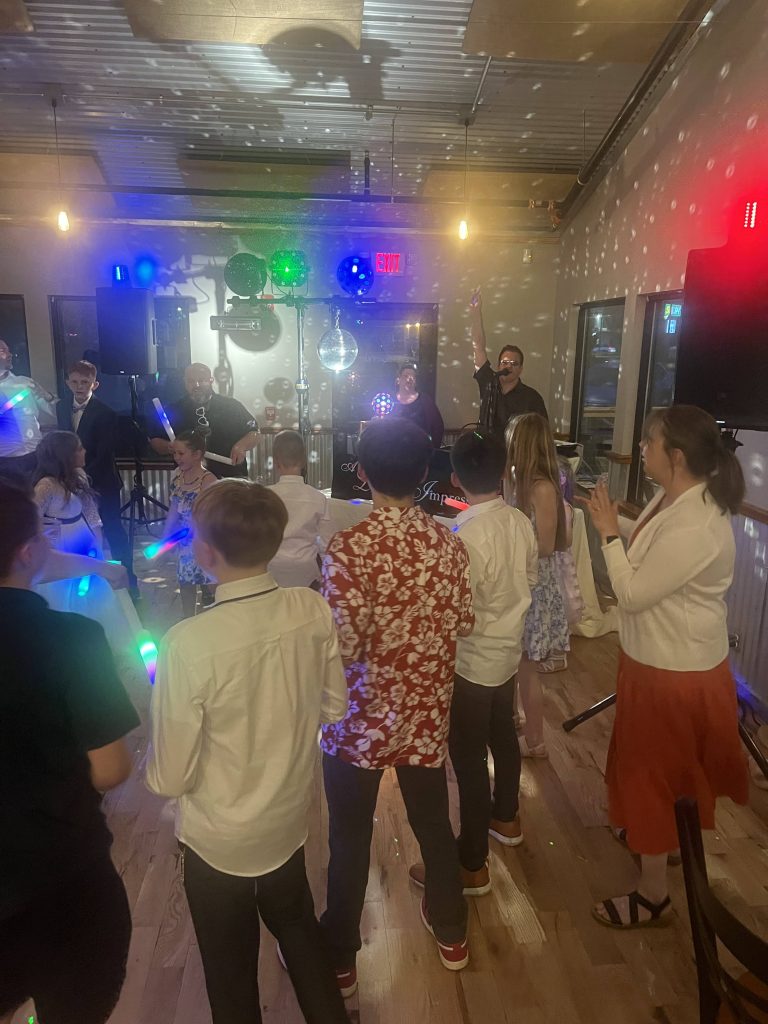 People on a dance floor.